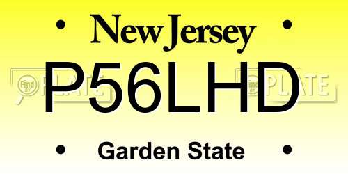P56LHD New Jersey License Plate