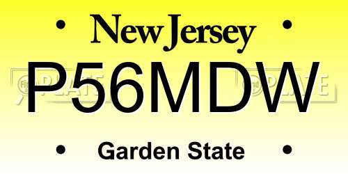 P56MDW New Jersey License Plate