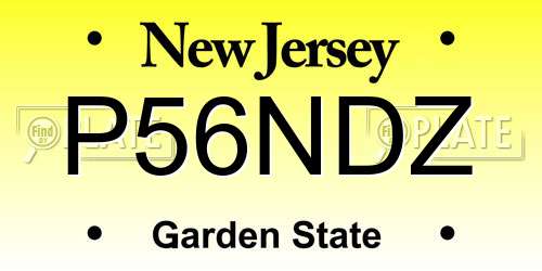 P56NDZ New Jersey License Plate