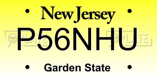 P56NHU New Jersey License Plate