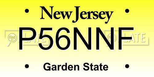 P56NNF New Jersey License Plate