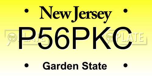 P56PKC New Jersey License Plate