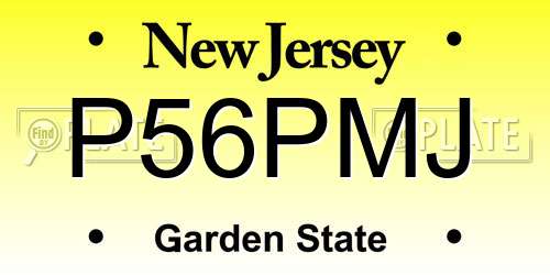 P56PMJ New Jersey License Plate