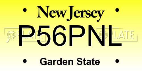 P56PNL New Jersey License Plate