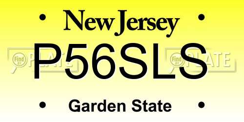 P56SLS New Jersey License Plate