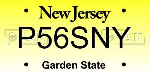 P56SNY New Jersey License Plate
