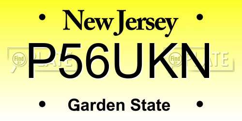 P56UKN New Jersey License Plate