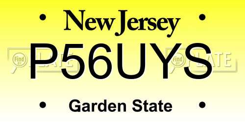 P56UYS New Jersey License Plate