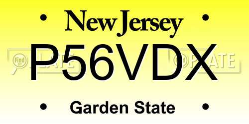 P56VDX New Jersey License Plate