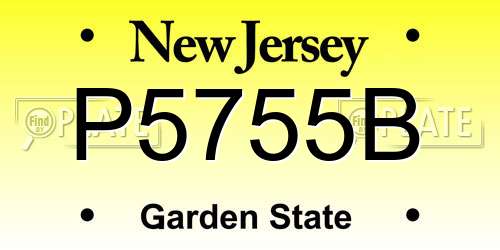 P5755B New Jersey License Plate