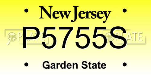 P5755S New Jersey License Plate
