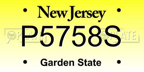 P5758S New Jersey License Plate