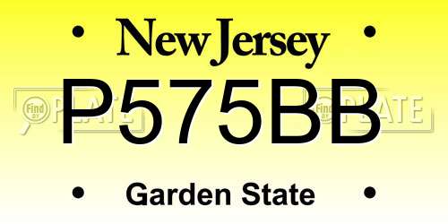 P575BB New Jersey License Plate