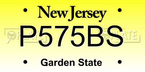 P575BS New Jersey License Plate