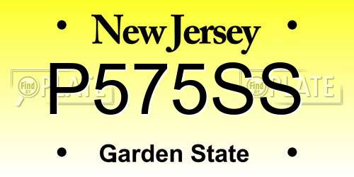 P575SS New Jersey License Plate