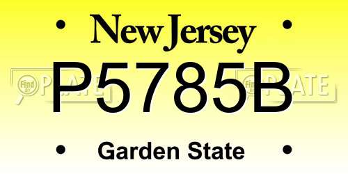 P5785B New Jersey License Plate