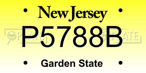 P5788B New Jersey License Plate