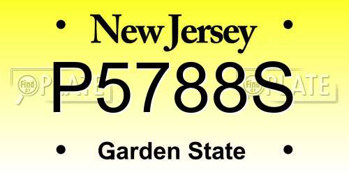 P5788S New Jersey License Plate