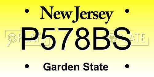P578BS New Jersey License Plate