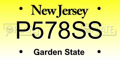 P578SS New Jersey License Plate