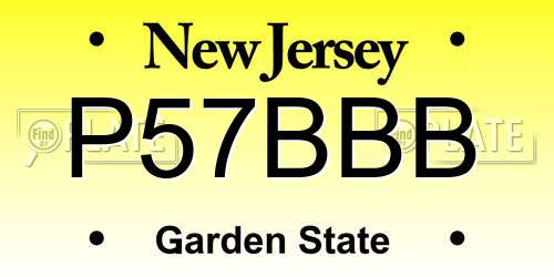 P57BBB New Jersey License Plate