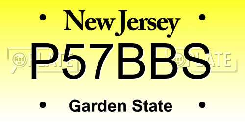 P57BBS New Jersey License Plate