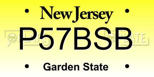P57BSB New Jersey License Plate