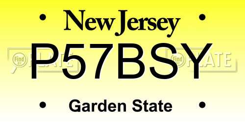 P57BSY New Jersey License Plate