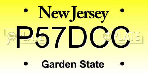 P57DCC New Jersey License Plate