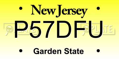 P57DFU New Jersey License Plate