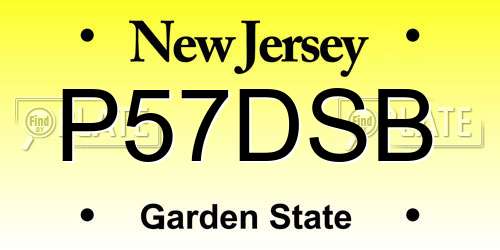 P57DSB New Jersey License Plate