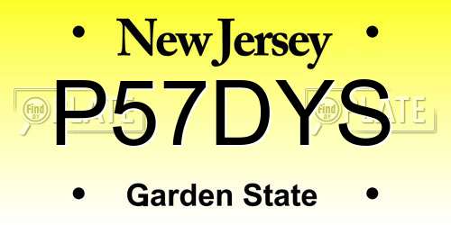 P57DYS New Jersey License Plate