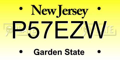 P57EZW New Jersey License Plate