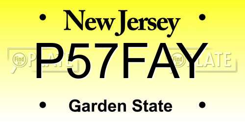 P57FAY New Jersey License Plate