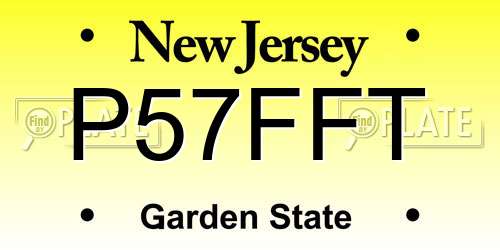 P57FFT New Jersey License Plate