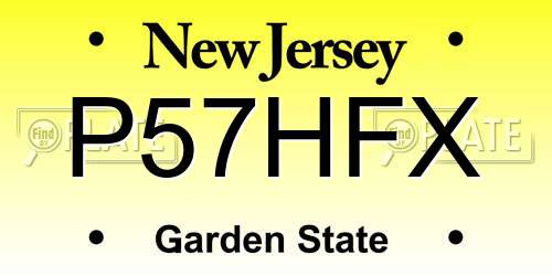 P57HFX New Jersey License Plate