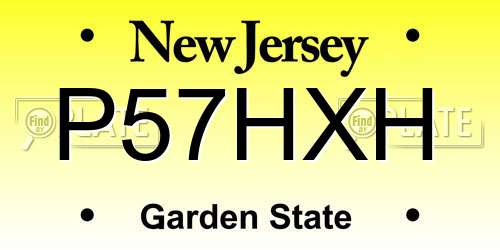 P57HXH New Jersey License Plate