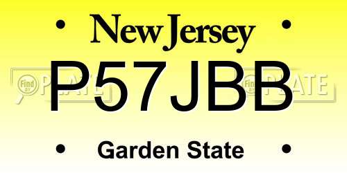 P57JBB New Jersey License Plate