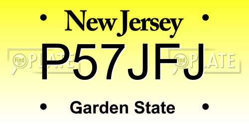 P57JFJ New Jersey License Plate