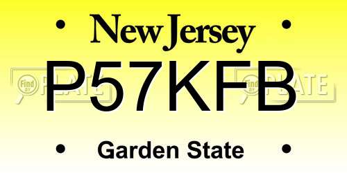 P57KFB New Jersey License Plate