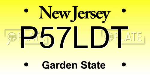 P57LDT New Jersey License Plate