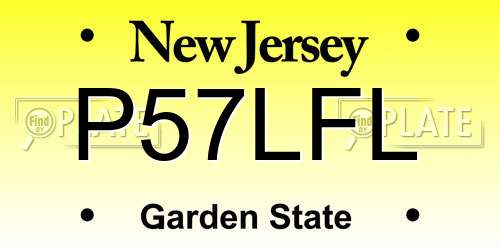 P57LFL New Jersey License Plate