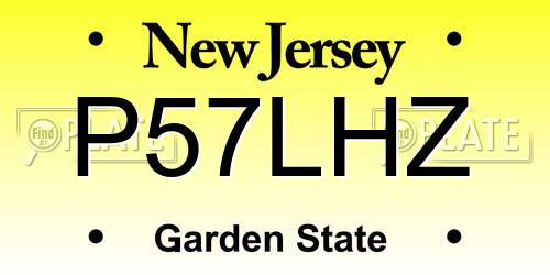 P57LHZ New Jersey License Plate
