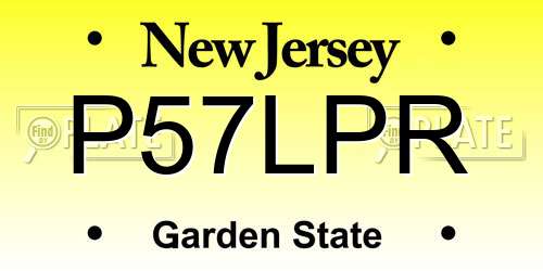 P57LPR New Jersey License Plate