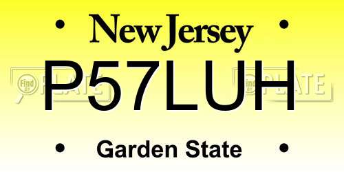 P57LUH New Jersey License Plate