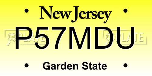 P57MDU New Jersey License Plate