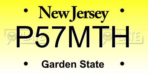 P57MTH New Jersey License Plate