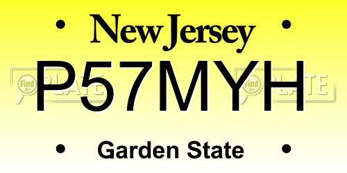 P57MYH New Jersey License Plate