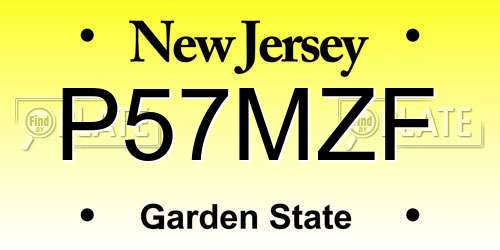 P57MZF New Jersey License Plate