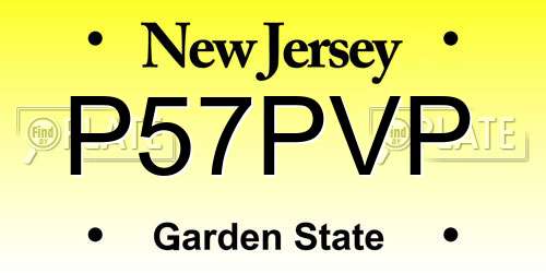 P57PVP New Jersey License Plate